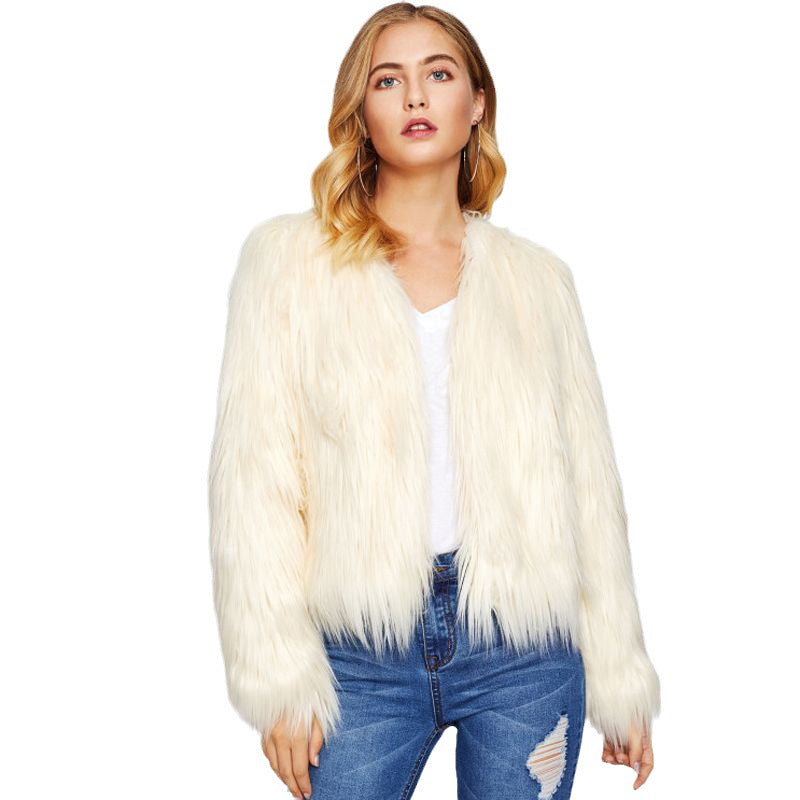 Sofia Kunstbont Jas | Zachte Dames Jas van Luxe Faux Fur met Open Pasvorm