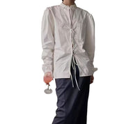 Chiara Blouse | Elegante Damesblouse met Ballonmouwen en Subtiel Kordeldetailv