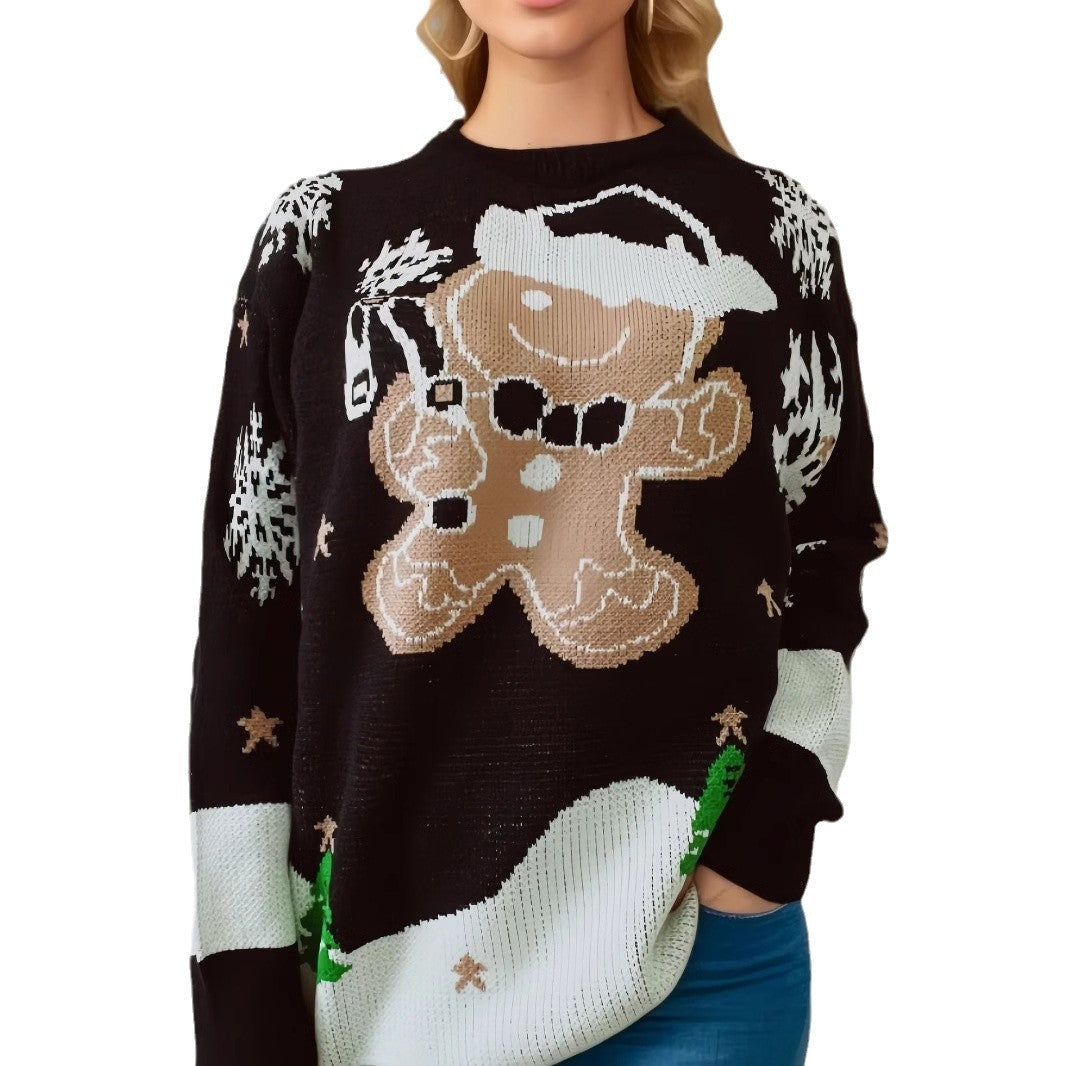 Sofia Kersttrui | Rode Damestrui met Kerstkoek motief en Feestelijke Details