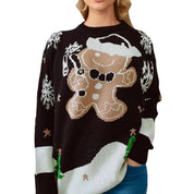 Sofia Kersttrui | Rode Damestrui met Kerstkoek motief en Feestelijke Details