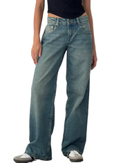 Giulia Jeans | Dames Baggy Mom Jeans met Lage Taille en Y2K-Stijl