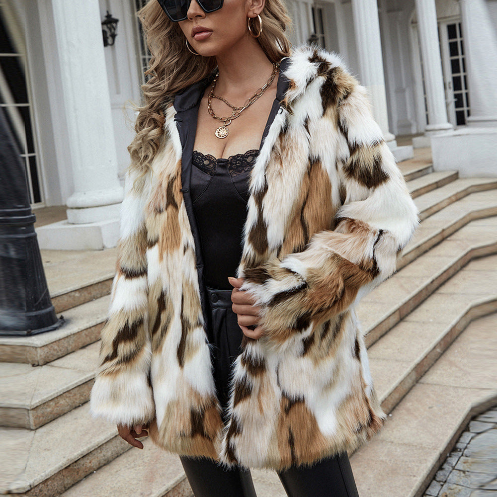 Arianna Kunstbont Jas | Korte Dames Jas van Zacht Faux Fur met Dierenprint en Trendy Pasvorm