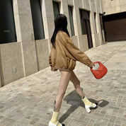 Gianna Suède Bomberjack | Luxe Damesjas van Zacht Wildleer met Tijdloos Design