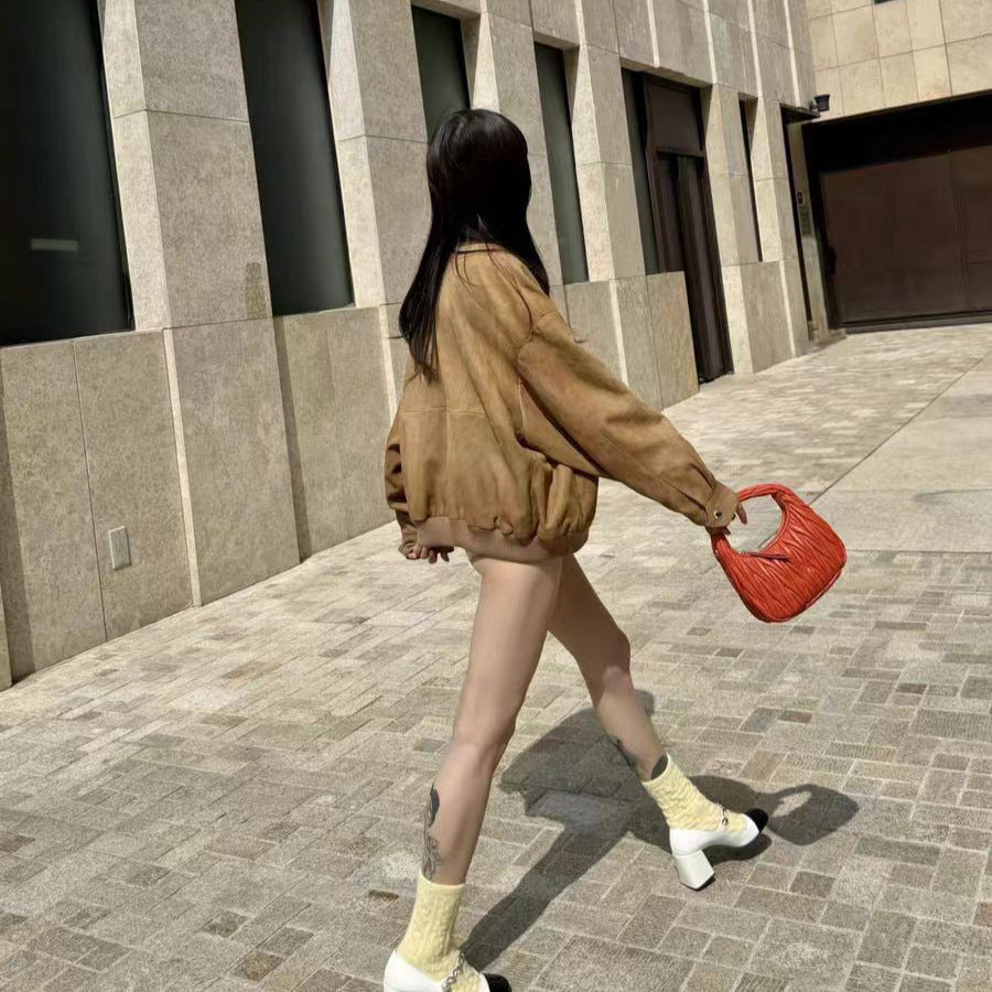 Gianna Suède Bomberjack | Luxe Damesjas van Zacht Wildleer met Tijdloos Design