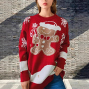 Sofia Kersttrui | Rode Damestrui met Kerstkoek motief en Feestelijke Details