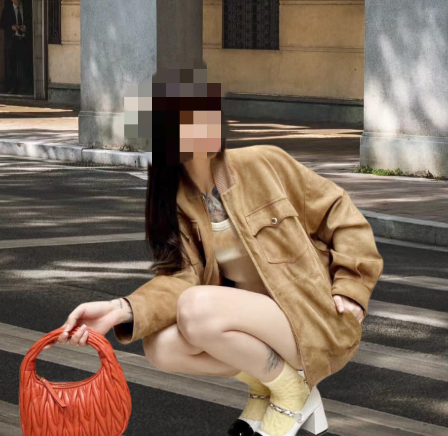 Gianna Suède Bomberjack | Luxe Damesjas van Zacht Wildleer met Tijdloos Design