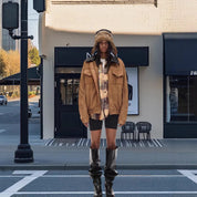 Valentina Suède Jas | Trendy Damesjas met Afneembare Bontkraag