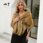 Serena Stola | Luxe Dames Stola van Zacht Kunstbont met Elegante Volumineuze Look