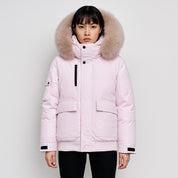 Valentina Dames winterjas – warme jas met grote bontkraag en waterafstotende stof