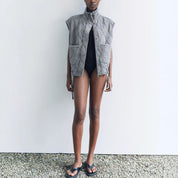 Giulia Bodywarmer | Lichtgewicht Dames Weste met Steppdesign en Hoge Kraag