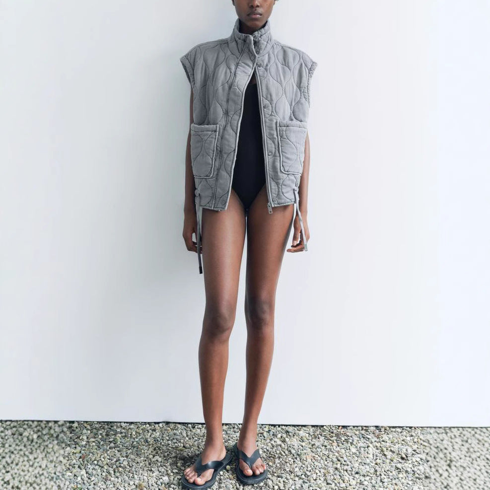 Giulia Bodywarmer | Lichtgewicht Dames Weste met Steppdesign en Hoge Kraag