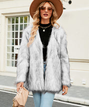 Arianna Kunstbont Jas | Luxe Dames Jas van Zacht Faux Fur met Open Pasvorm en Elegante Look