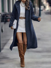 Amara Jas | Lange Oversized Teddyjas voor Dames met Kap en Warme Voering