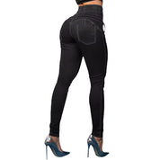Livia Broek | Dames Stretch Broek met Hoge Taille en Modieuze Vetersluiting