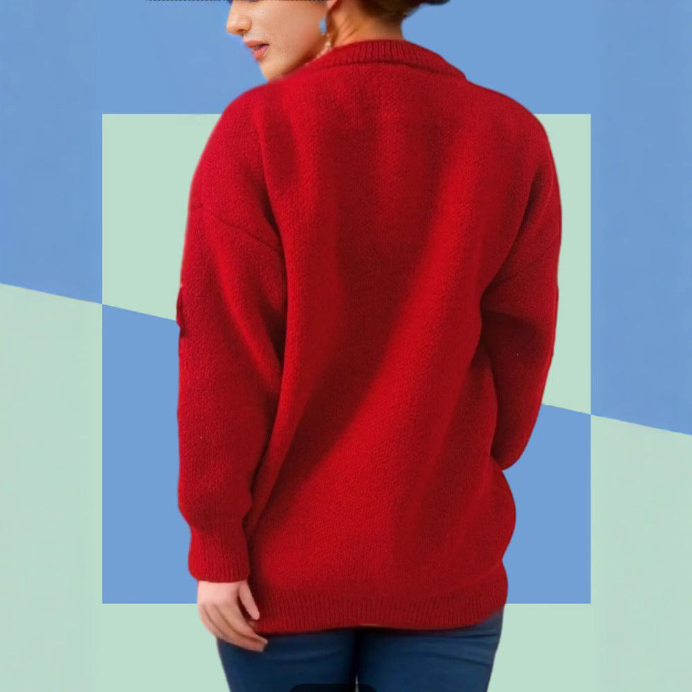 Stella Kerst Trui | Warme Damestrui met 3D Kerstdetails en Feestelijke Look