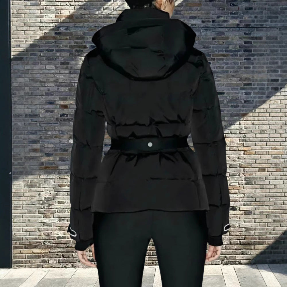 Valeria Winterjas | Warme Damesjas met Hoge Kraag en Tailleceintuur