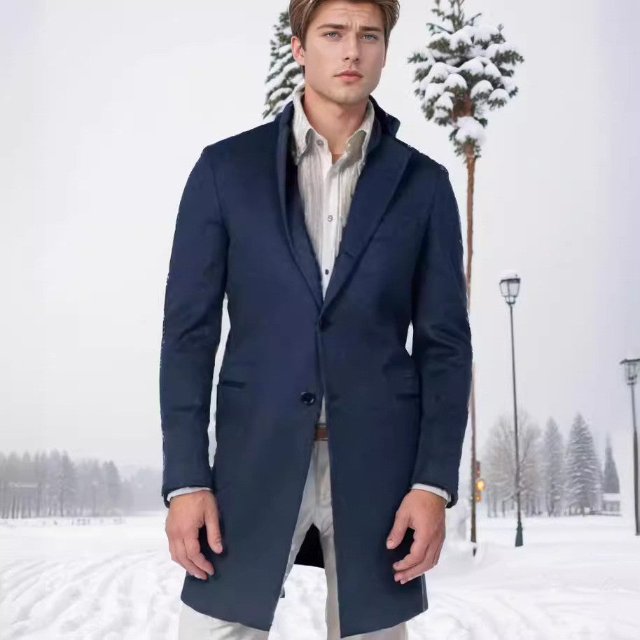 Antonio Wool Overcoat | Single-Breasted Herenjas van Wolmix met Tailored Fit