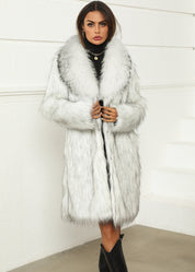 Giovanna Kunstbont Jas | Elegante Dames Jas van Zacht Faux Fur met Brede Kraag en Luxe Pasvorm