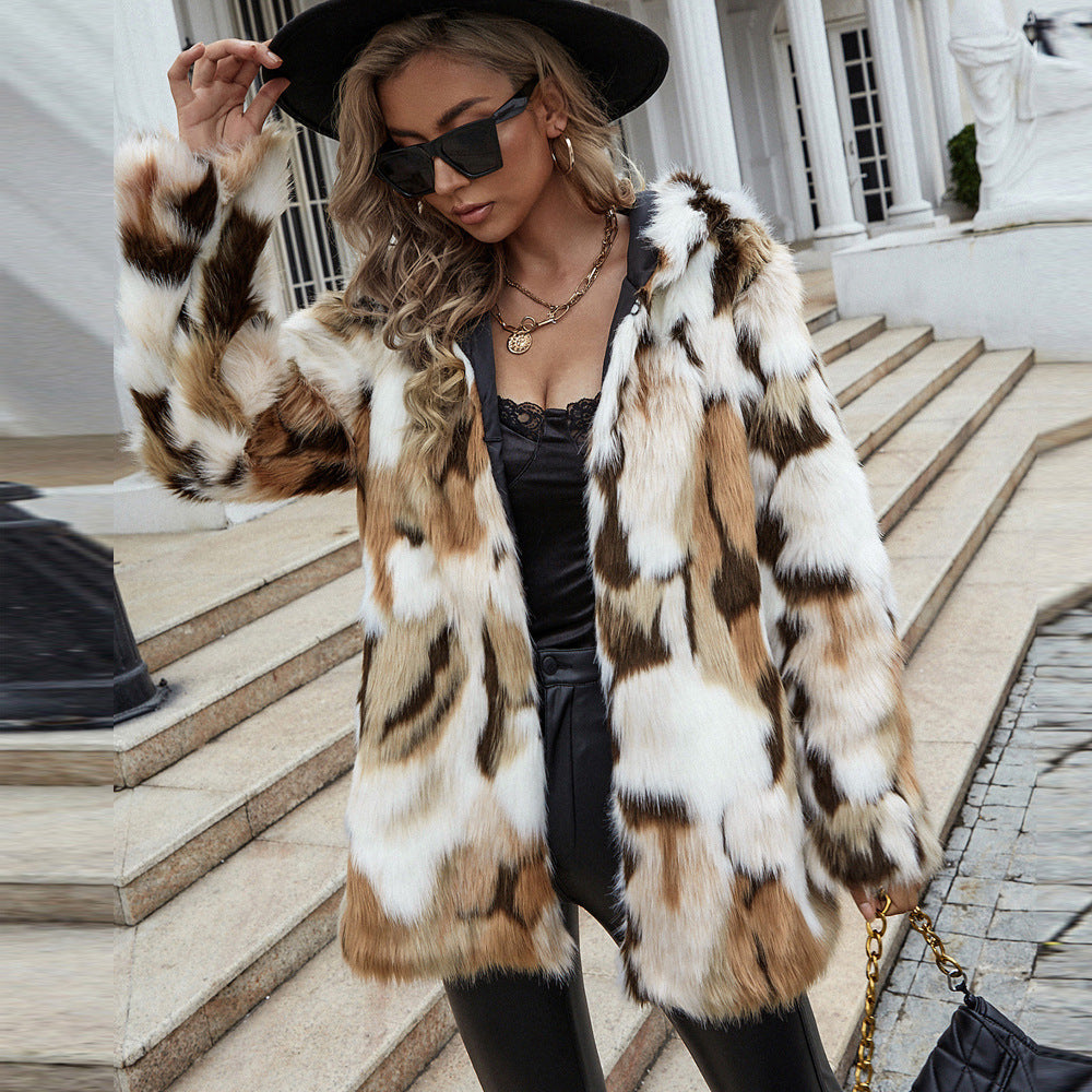 Arianna Kunstbont Jas | Korte Dames Jas van Zacht Faux Fur met Dierenprint en Trendy Pasvorm