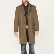 Lorenzo Wool Overcoat | Getailleerde Herenjas van Wolmix met Revers en Flapzakken