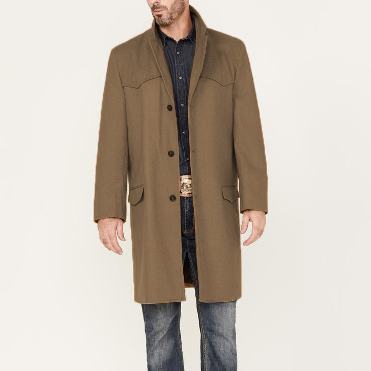Lorenzo Wool Overcoat | Getailleerde Herenjas van Wolmix met Revers en Flapzakken