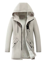Matteo Hooded Jacket | Winddichte Herenjas met Fleece Voering en Mid-Length Design