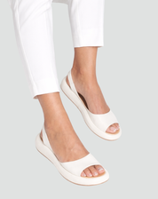 Orthopedische Sandalen Dames met Sleehak, Open Tenen en Slingback - Roze/Blauw/Wit