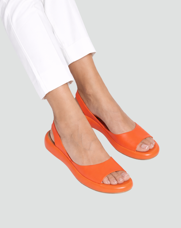 Orthopedische Sandalen Dames met Sleehak, Open Tenen en Slingback - Roze/Blauw/Wit