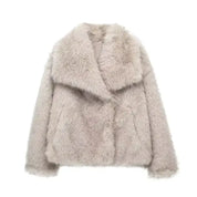 Renata Luxe kunstbont jas dames – warme volumineuze faux fur mantel in elegante stijl