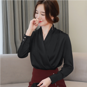 Giulia Blouse | Elegante Damesblouse met Kruisdetail en Lange Mouwen