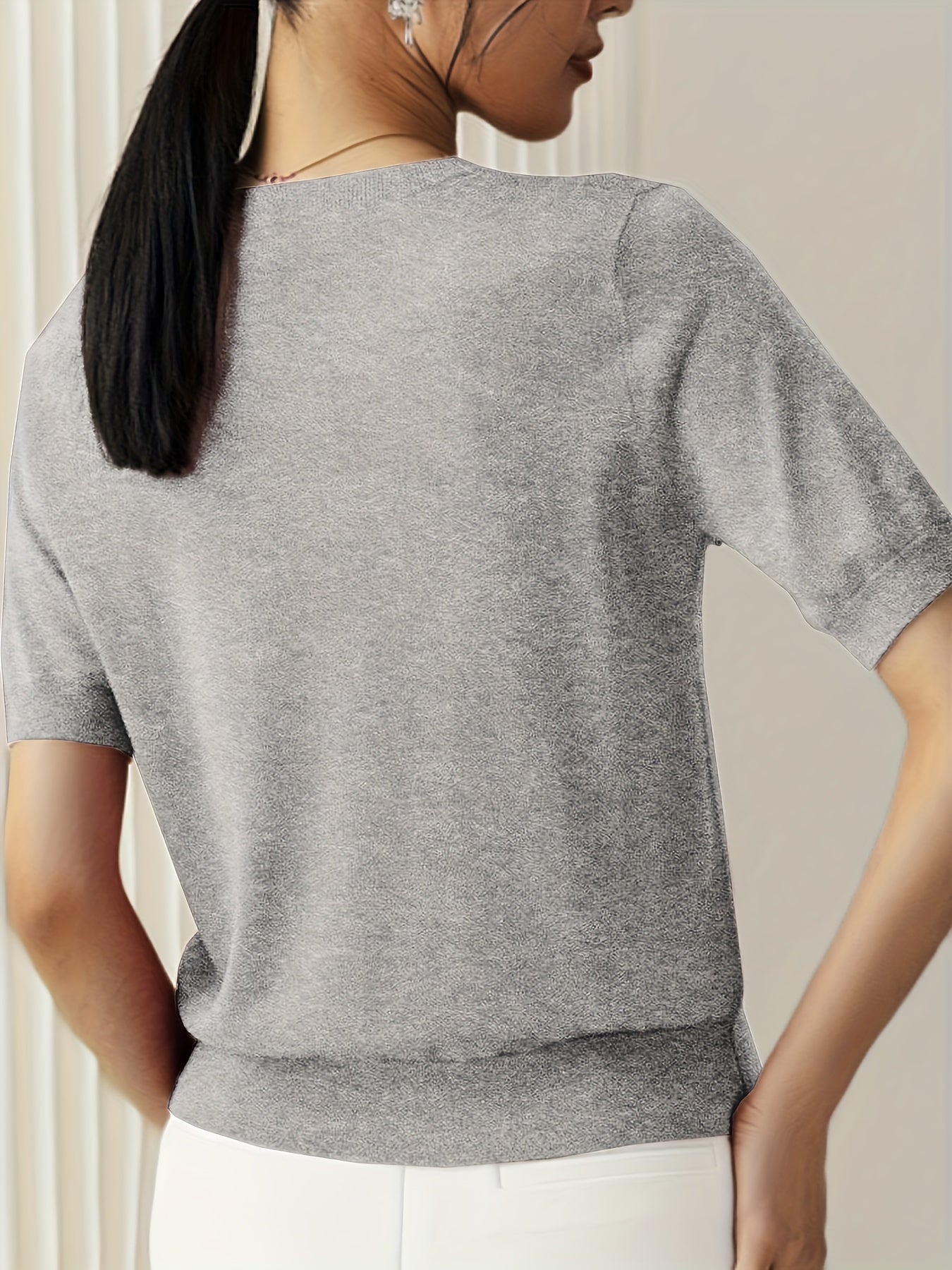 Elena Top | Gebreid Dames T-shirt met Tijdloos Design en Comfortabele Pasvorm