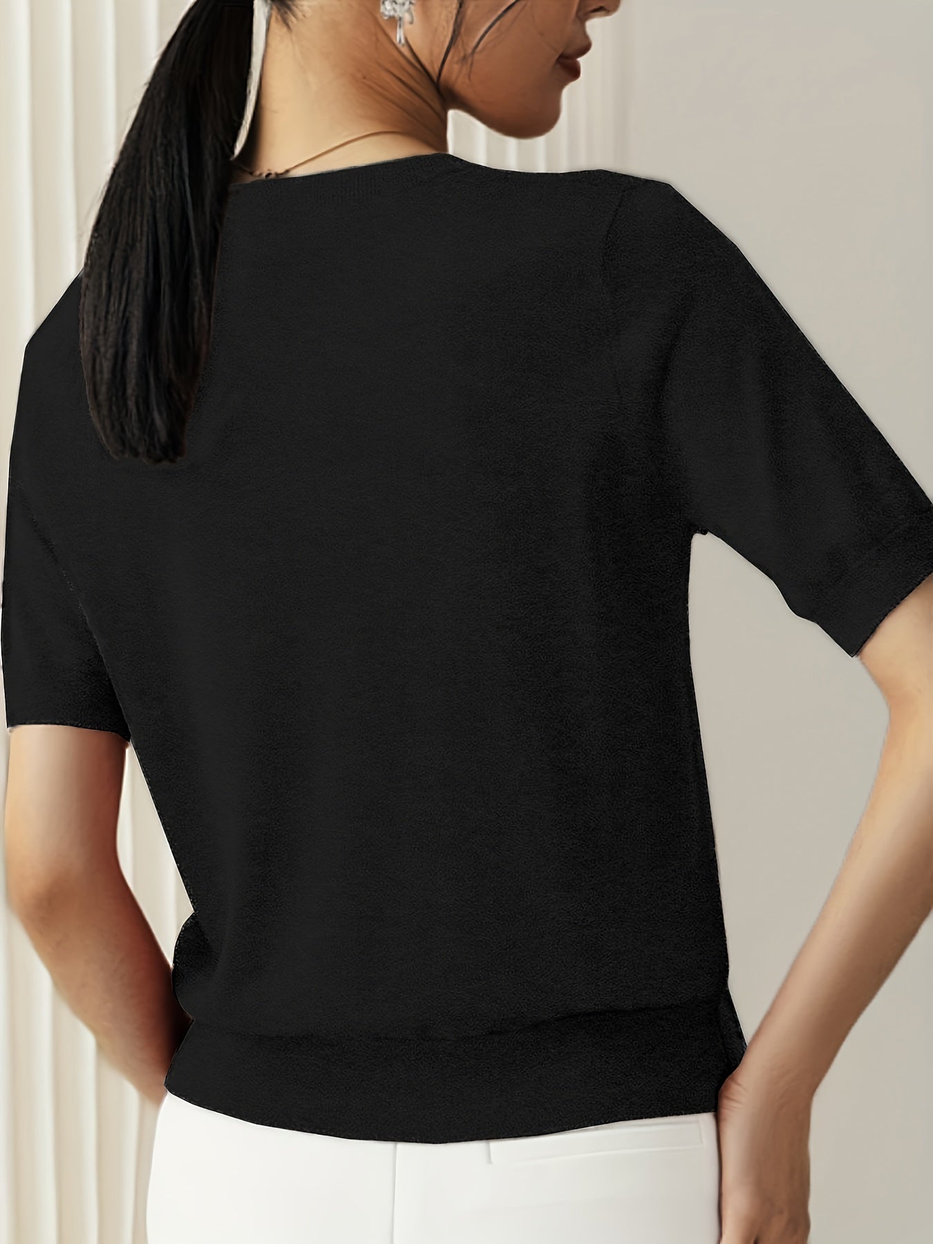 Elena Top | Gebreid Dames T-shirt met Tijdloos Design en Comfortabele Pasvorm