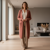 Elena Lang dames vest open front – zachte cardigan voor herfst en winter