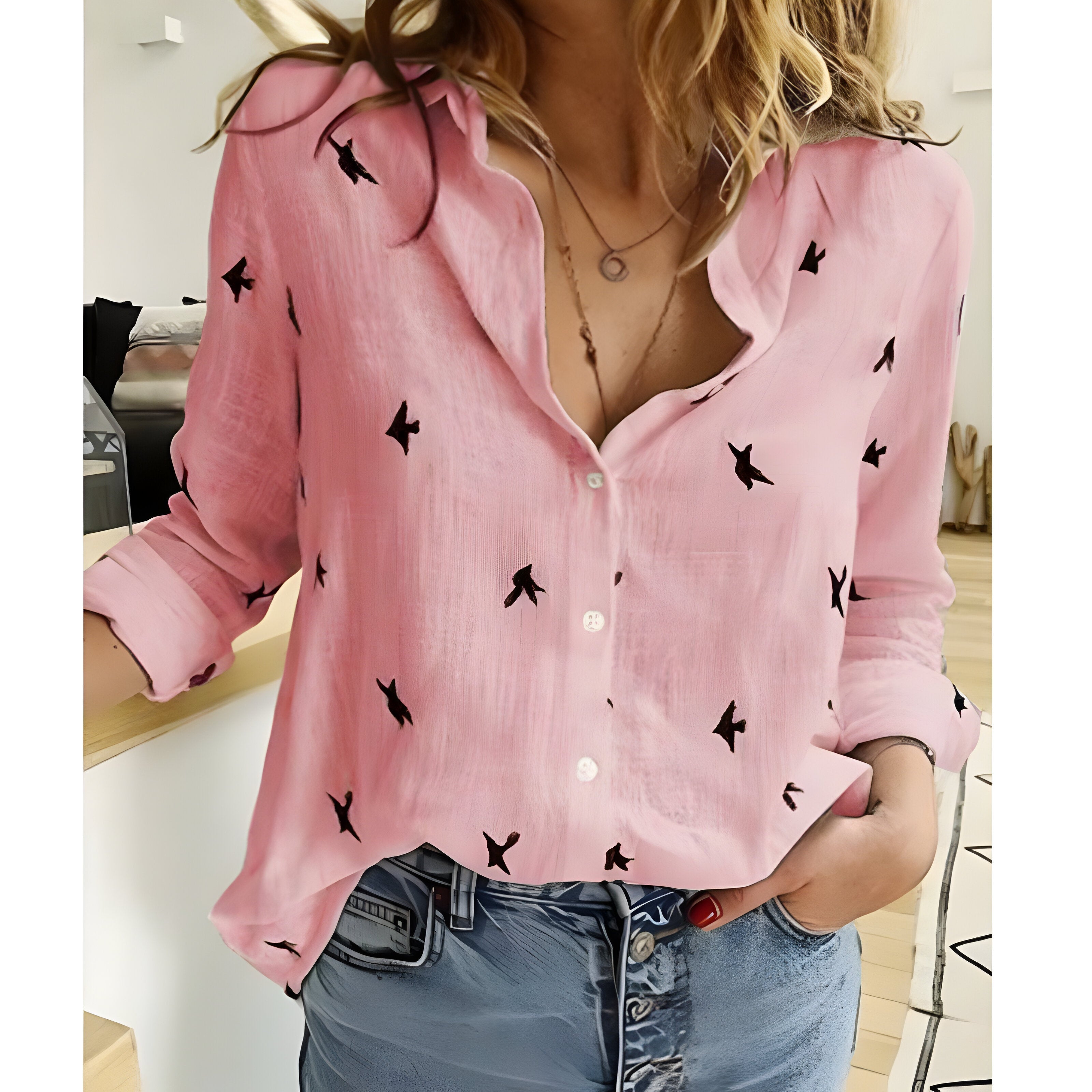 Anaïs Blouse | Lichtgewicht blouse voor kantoor met Losse Pasvorm