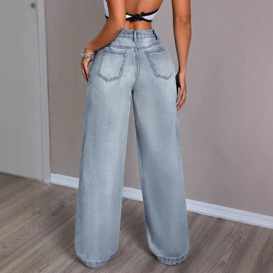 Giulia Jeans | Dames Vintage Mom Jeans met Wijde Pijpen en Retro Stijl