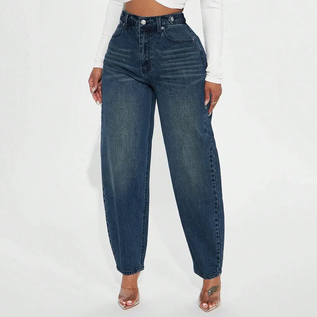 Chiara Jeans | Dames Mom Jeans met Hoge Taille en Retro Design