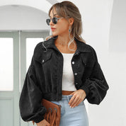 Claudia Jack | Korte Corduroy Damesjas met Retro Look en Moderne Pasvorm