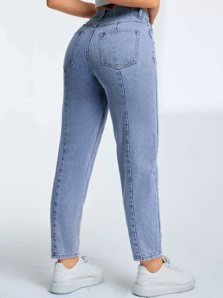Gianna Jeans | Dames Mom Jeans met Hoge Taille en Lichte Tapered Pasvorm