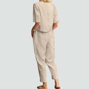 Linnen Set Dames Zomer met Top en Broek, Luchtig en Ademend - Ginevra Russo