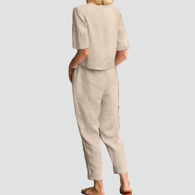 Linnen Set Dames Zomer met Top en Broek, Luchtig en Ademend - Ginevra Russo