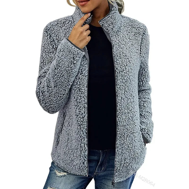 Clara Montelli | Luxe Fleece Jacket Dames – Warme & Stijlvolle Jas voor Herfst en Winter