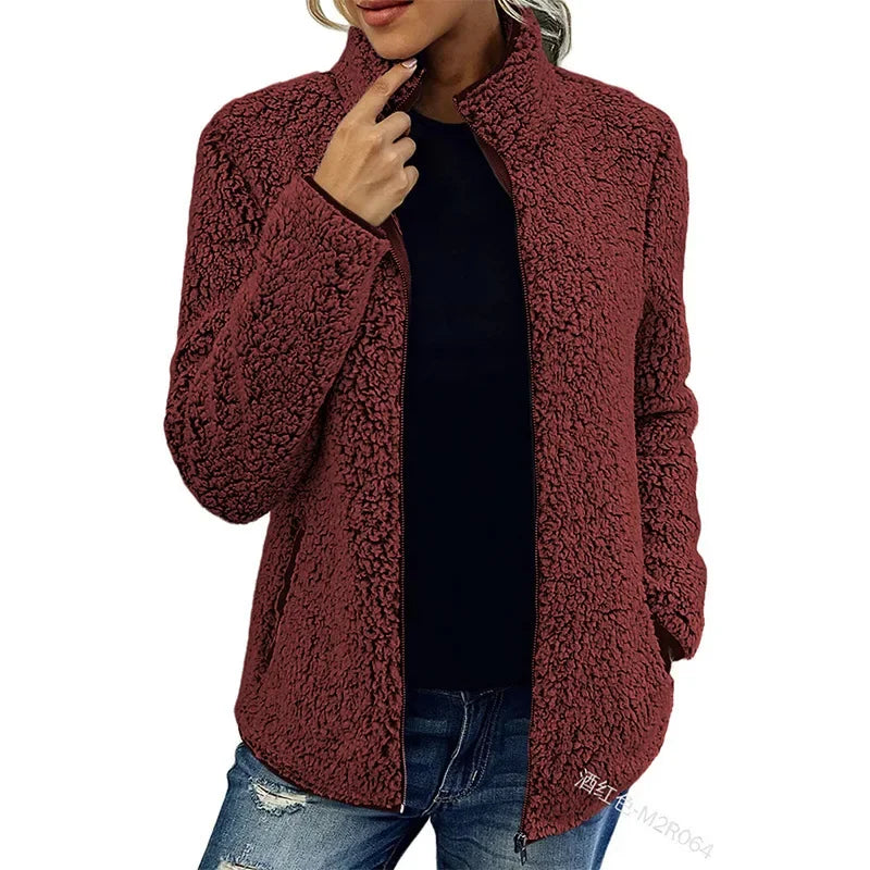 Clara Montelli | Luxe Fleece Jacket Dames – Warme & Stijlvolle Jas voor Herfst en Winter
