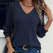 Elena Sweater | Dames Winter Sweatshirt met V-Hals en Losse Pasvorm