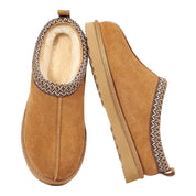 Marina Leren pantoffels dames – luxe suède sloffen met warme pluche voering