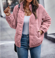 PARI | Ribfluwelen winterjas