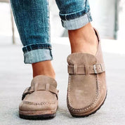 Dames Instappers Gesp Suède Look Blokvorm Zool - Zwart / Groen / Khaki - Maelen
