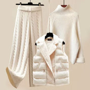 Sofia | Driedelige Dames Winterset met broek, trui en bodywarmer