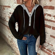 Gianna Hoodie | Dames Winter Sweatshirt met Capuchon en Contrastvoering