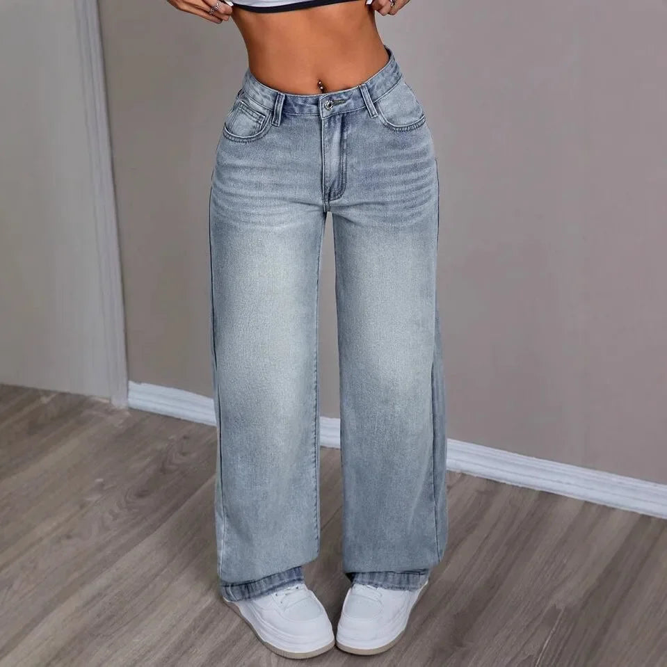 Giulia Jeans | Dames Vintage Mom Jeans met Wijde Pijpen en Retro Stijl