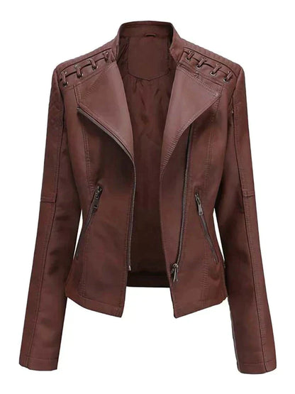 Alessia Jas | Luxe PU Leren Damesjas met Slank Ontwerp en Fleece Voering